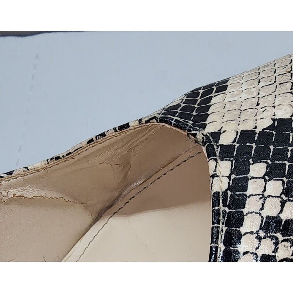 Marc Fisher Gilla 2 Snakeskin Pointed Toe Block Heel Ankle Strap Pumps Size 10M - Picture 14 of 16